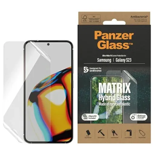 PanzerGlass Matrix Hybrid Glass pozicionálóval Samsung Galaxy S23 üvegfólia