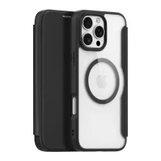 Dux Ducis Skin X Pro fliptok iPhone 16 Pro Max-hoz MagSafe funkcióval és fekete színben