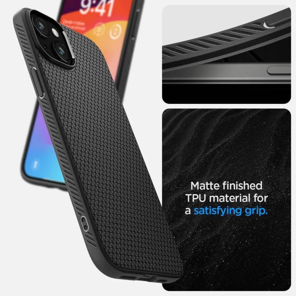  iPhone 16 Plus matt fekete SPIGEN Liquid Air tok - 13