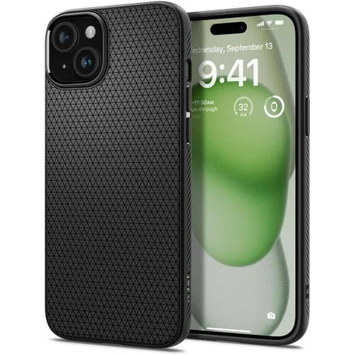 SPIGEN Liquid Air tok iPhone 16 Plus-hoz, matt fekete