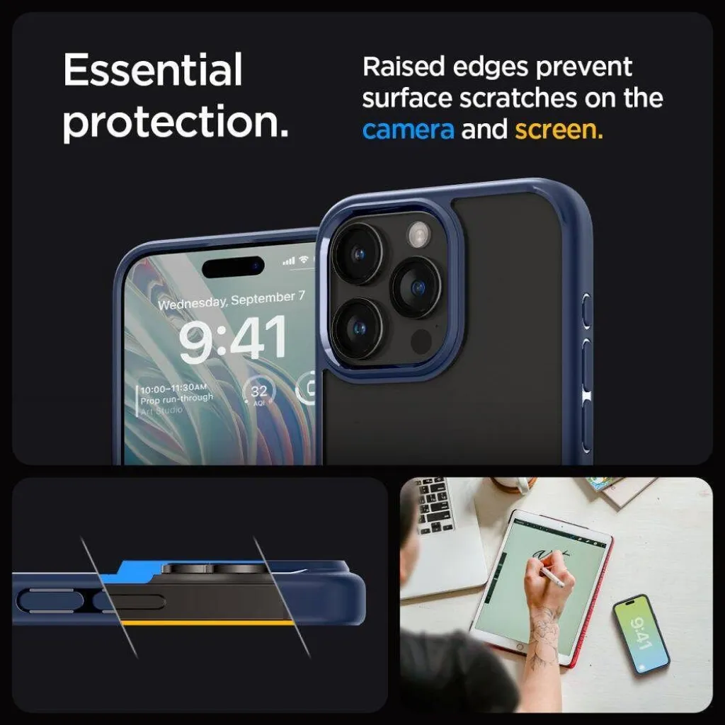  iPhone 16 Pro sötétkék SPIGEN Liquid Air tok - 13