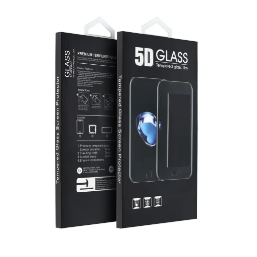 iPhone 16 Pro Max 5D Full Glue Tempered Glass kijelzővédő üvegfólia fekete kerettel