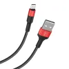 HOCO USB A - Type C 2A X26 kábel 1 m fekete-piros - 1. kép