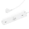 HOCO 4 aljzatos elosztó, hosszabbító kábel + 2 x USB A + Type C PD QC 3A 20W NS1 fehér - 0. kép