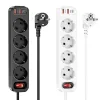 HOCO 4 aljzatos elosztó, hosszabbító kábel + 2 x USB A + Type C PD QC 3A 20W NS1 fehér - 2. kép