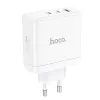 HOCO fali töltő 2 x Type C + USB A QC PD 65W GaN N30 fehér - 2. kép