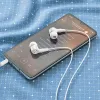 HOCO vezetékes fülhallgatók Jack 3,5 mm mikrofonnal M104 fehér - 2. kép