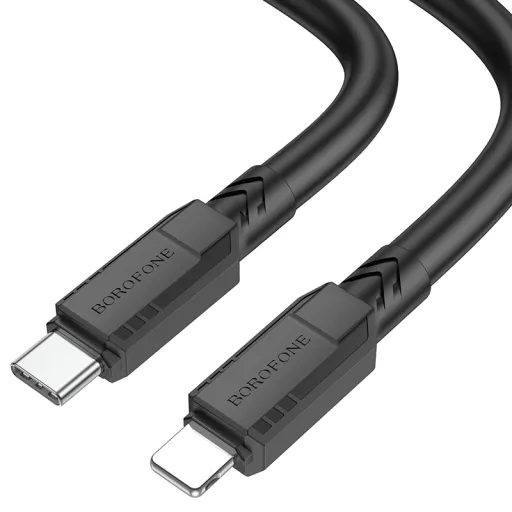 Borofone BX81 Goodway kábel - Type C - Lightning - PD 20W 1 méter fekete