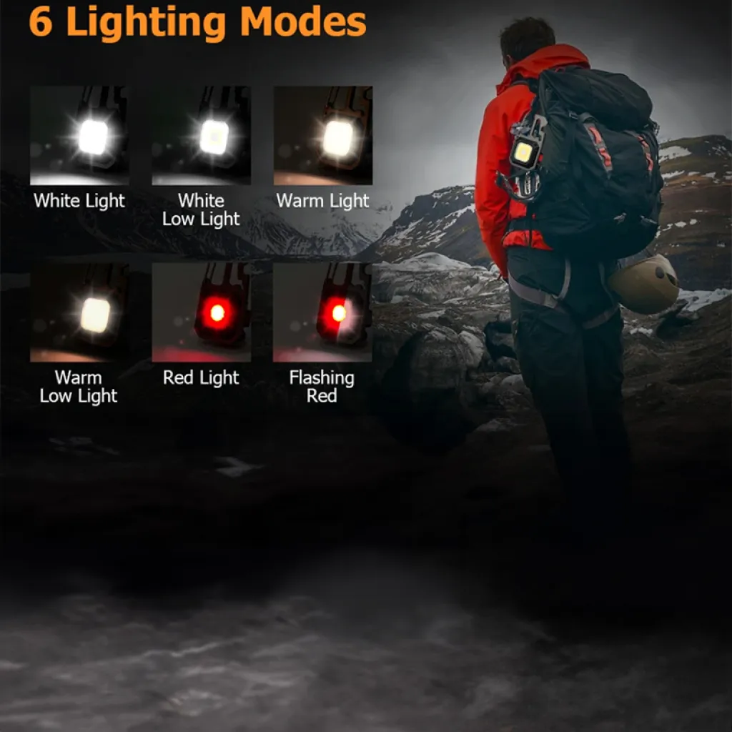 Mini zseblámpa LED kulcstartó W5138 Type C 4 csavarhúzóheggyel és állvánnyal - 6