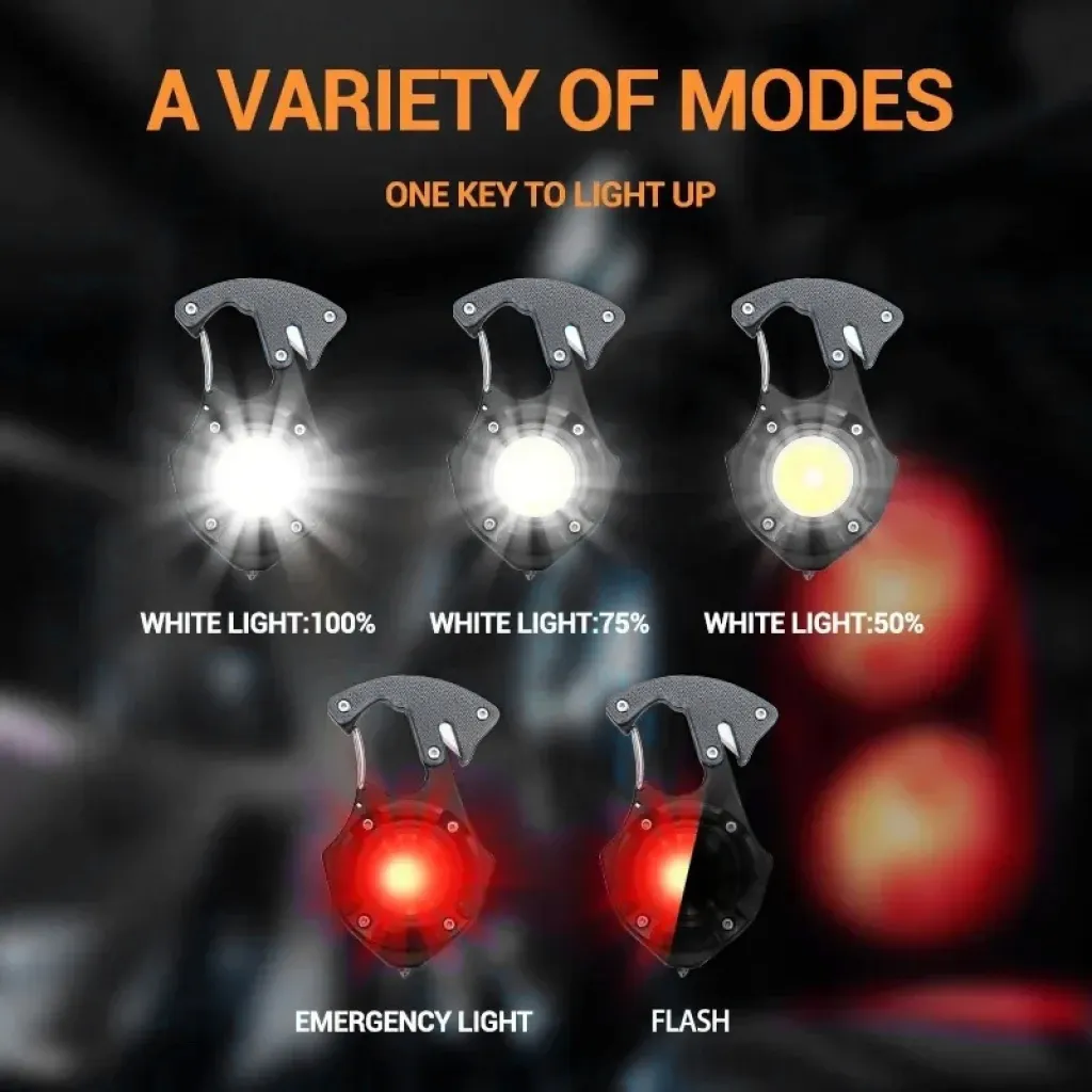 Mini zseblámpa LED kulcstartó W5143 Type C két csavarhúzó bit-el zöld - 6