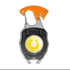 Mini LED elemlámpa kulcstartó W5147 Type C 2 csavarhúzó bitttal narancssárga