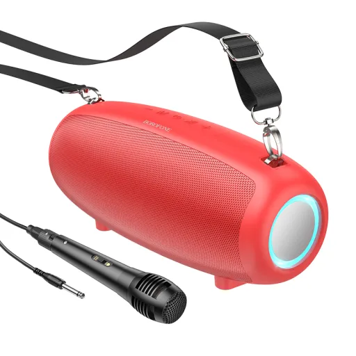 Borofone Hordozható Bluetooth Hangszóró BP13 Dazzling mikrofonnal piros