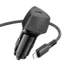 Borofone autós töltő BZ31B Solid - Type C - PD 30W Type C - Lightning kábel fekete - 0. kép