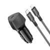 Borofone autós töltő BZ31B Solid - Type C - PD 30W Type C - Lightning kábel fekete - 3. kép