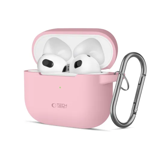 TECH-PROTECT SZILIKON AKASZTÓS APPLE AIRPODS 3 TOK PÚDERRÓZSASZÍN