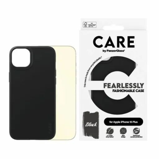 CARE by PanzerGlass Félelem Nélkül Divatos tok iPhone 15 Plus - Fekete