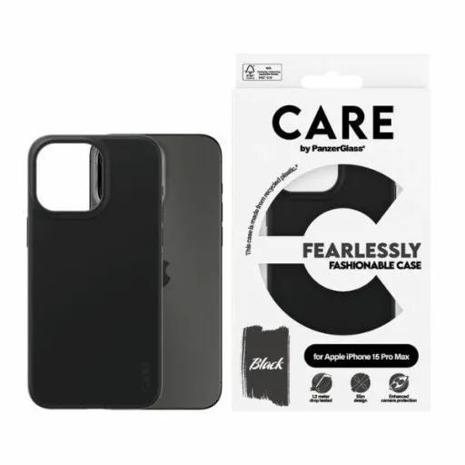 CARE by PanzerGlass Félelem Nélküli Divatos iPhone 15 Pro Max tok - Fekete