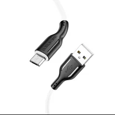 Borofone BX63 Charming kábel - USB-Micro USB - 2,4A 1 méteres fekete-fehér