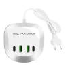Utazó töltő T3P+ - 2xType C + 2xUSB - QC + PD 40W fehér - 0. kép