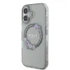 Original Case GUESS IML Flowers Wreath Magsafe GUHMP16SHFWFCK tok iPhone 16 fekete - 0. kép