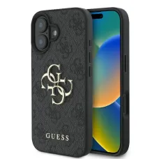 Eredeti GUESS 4G Nagy Logó Tok GUHCP16S4GMGGR iPhone 16 fekete tok