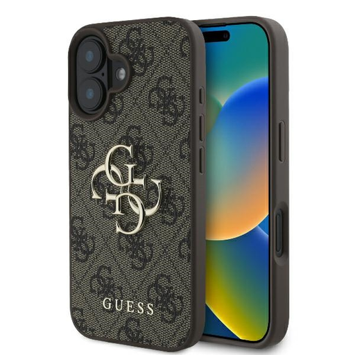 Eredeti Guess 4G Nagy Logó GUHCP16S4GMGBR iPhone 16 barna tok Eredeti Guess 4G Nagy Logó GUHCP16S4GMGBR iPhone 16 barna tok