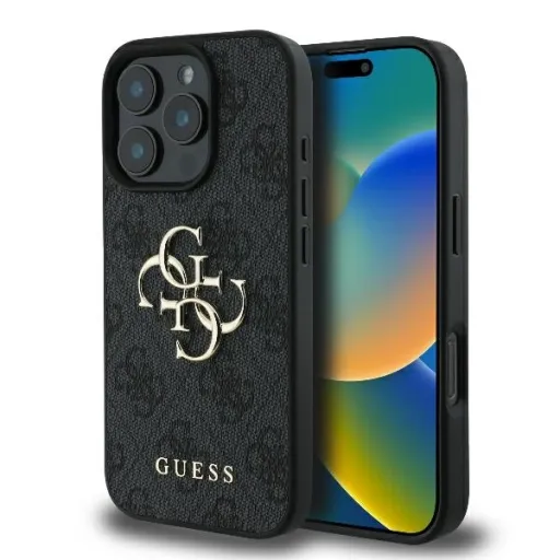 Original Case GUESS 4G Big Logo GUHCP16X4GMGGR fekete tok iPhone 16 Pro Max-hoz