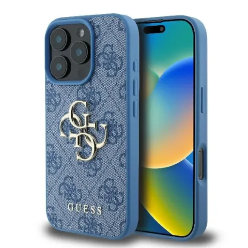 Original Case GUESS 4G Big Logo GUHCP16L4GMGBL tok iPhone 16 Pro kék