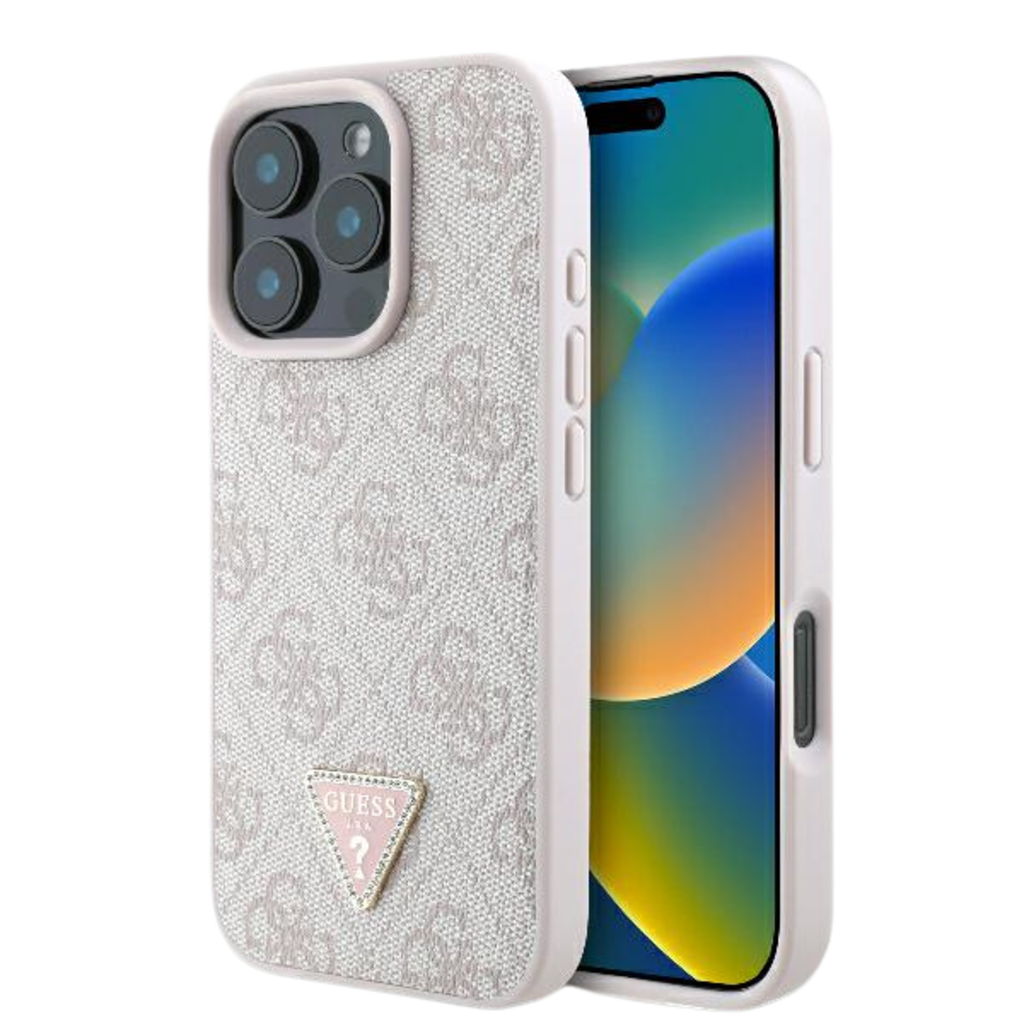  iPhone 16 Pro Max Barna Original Case GUESS hardcase Leather 4G Triangle Strass Magsafe GUHCP16XP4TDPW tok - 11