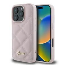 Eredeti GUESS Terepmintás Metal Logo GUHCP16XPSQSQSP tok iPhone 16 Pro Max rózsaszín