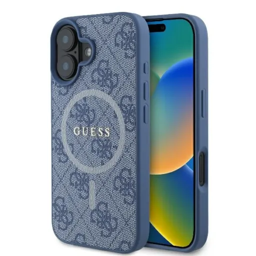 Eredeti GUESS keménytok 4G Ring Classic Logo MagSafe GUHMP16SG4GFRB iPhone 16 kék tok Eredeti GUESS keménytok 4G Ring Classic Logo MagSafe GUHMP16SG4GFRB iPhone 16 kék tok