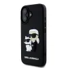 Karl Lagerfeld 3D Rubber Karl és Choupette tok iPhone 16 Plus fekete - 1. kép