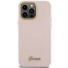 GUESS tok IPHONE 15 Pro GUHCP15LSMBSLP (Szilikon Felirat Fém Logóval és Kerettel) rózsaszín - 1. kép