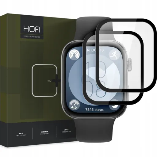 Hofi Hybrid Pro+ üvegfólia, 2 darabos csomag, Huawei Watch Fit 3, fekete