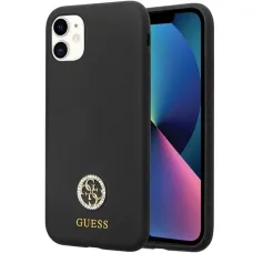 Guess GUHCN614DGPK tok iPhone 11 / Xr - Fekete Szilikon Logó Strassz 4G