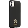 Guess GUHCN614DGPK tok iPhone 11 / Xr - Fekete Szilikon Logó Strassz 4G - 2. kép