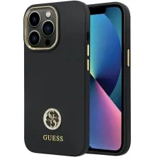 Guess GUHCP13XM4DGPK iPhone 13 Pro Max tok - fekete szilikon logó strassz 4G