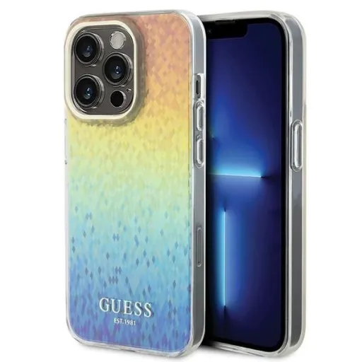 Guess IML Faceted Mirror Disco Iridescent tok iPhone 15 Pro - többszínű