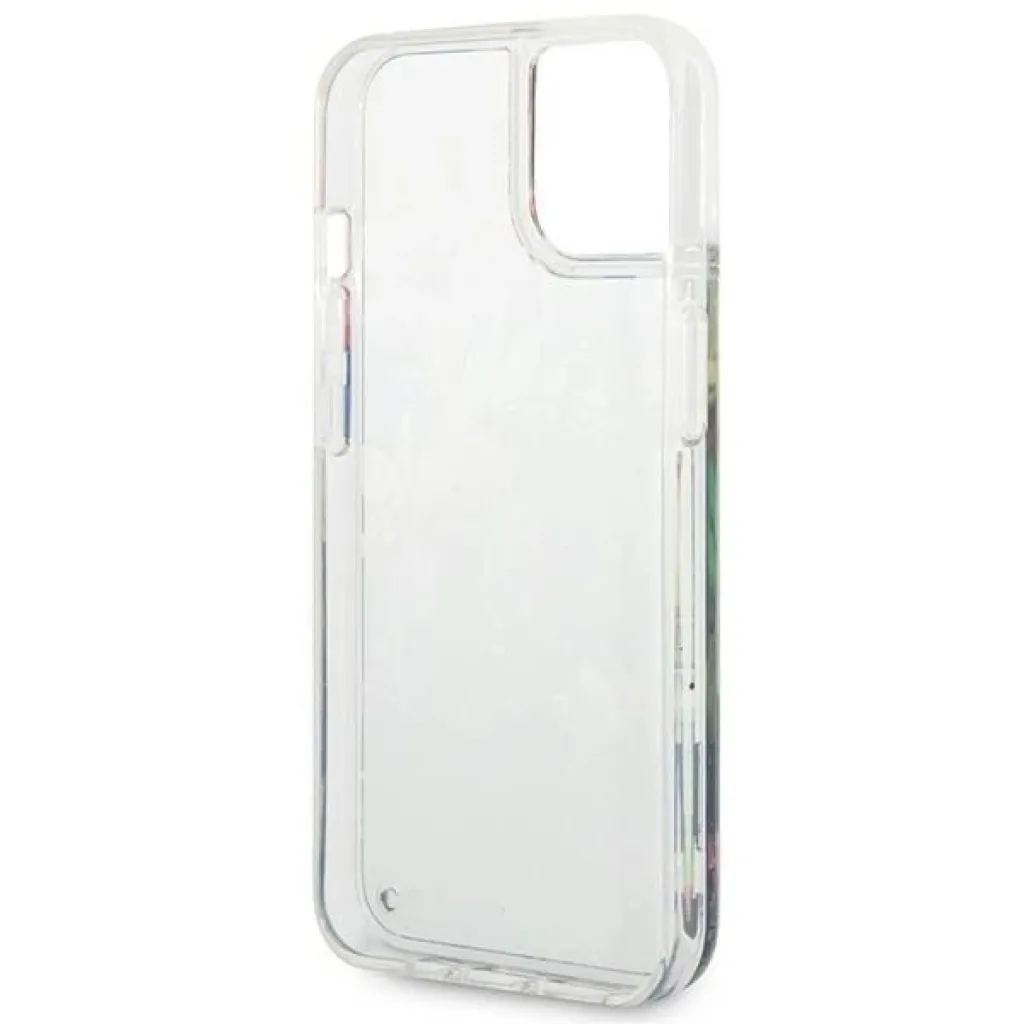 Guess GUHCP14MLFLSB iPhone 14 Plus 6.7 "kék / kék telefontok Flower Liquid Glitter tok - 7