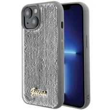 Guess Sequin Script Metal tok iPhone 15 - ezüst