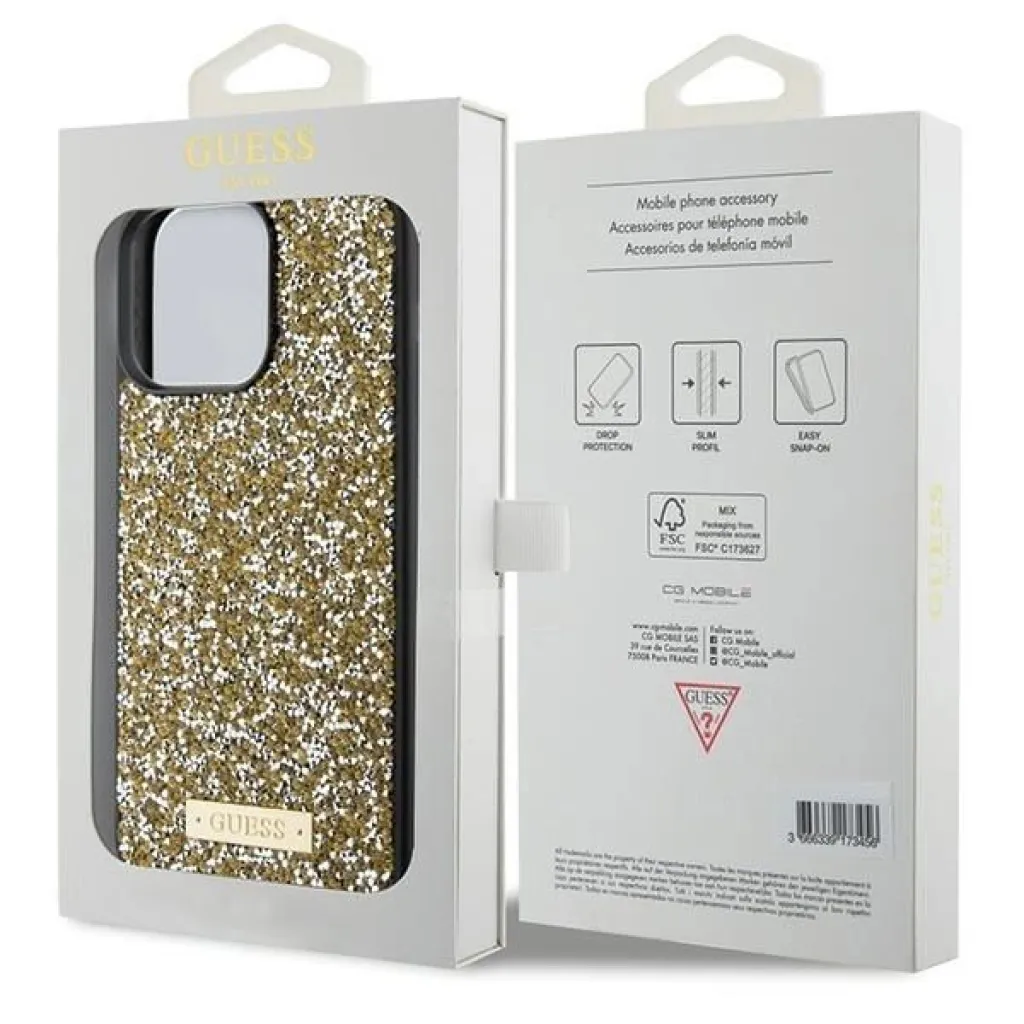 Guess Rhinestone Metal Logo tok iPhone 15 Pro Max - sárga - 8