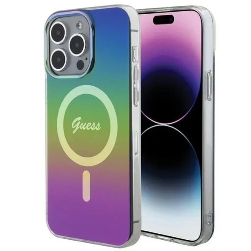 Guess IML Iridescent MagSafe tok iPhone 15 Pro-hoz - fekete