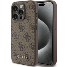 Guess 4G Metal Gold Logo tok iPhone 15 Pro - barna