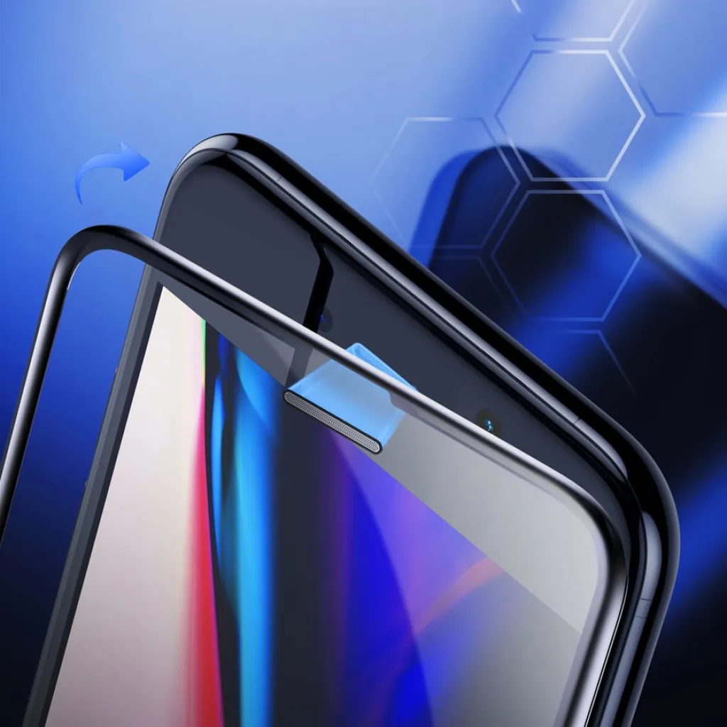 Baseus 3D kijelzővédő 9H Anti-Blue Light üvegfólia PET kerettel iPhone 6 Plus/ 6s Plus/ 7 Plus/ 8 Plus fekete - 8