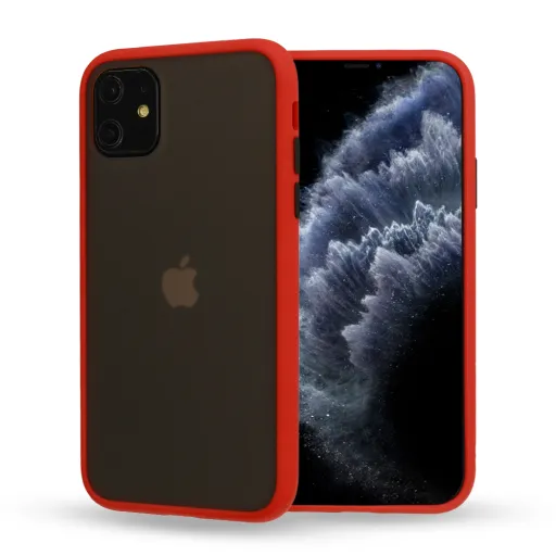 Vennus Button Matt Bumper tok iPhone 11 Pro piros