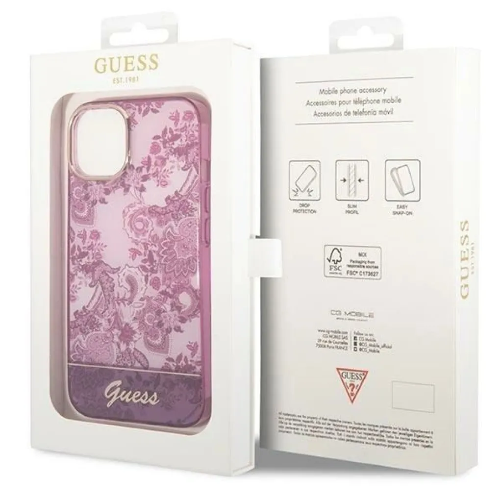 Guess GUHCP14MHGPLHF iPhone 14 Plus 6.7" fukszia hardcase Porcelain Collection tok - 8