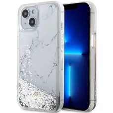 Guess Liquid Glitter Marble tok iPhone 14-hez - fehér