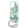 Guess GUHCP13LHFLSN iPhone 13 Pro zöld/zöld keménytok Flower Strap tok - 4. kép