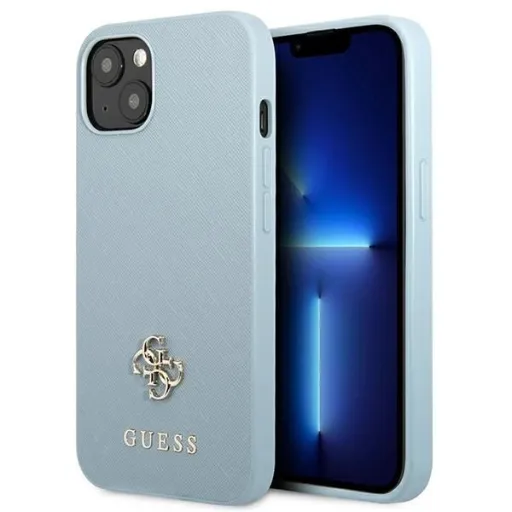 Guess Saffiano 4G Small Metal Logo tok iPhone 13 mini - kék Guess Saffiano 4G Small Metal Logo tok iPhone 13 mini - kék