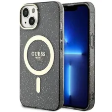 Guess Glitter Gold MagSafe tok iPhone 14 - fekete